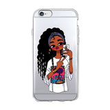 Afro Black Girl Magic Melanin Poppin phone Case For iPhone X