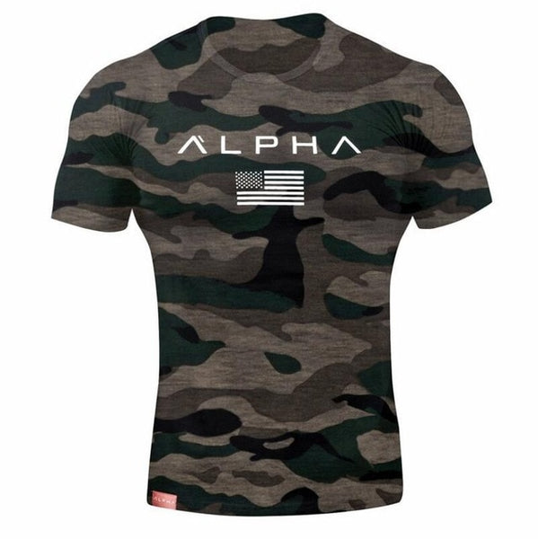 Mens Alpha Camouflage Military  TShirt