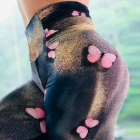 New Women Yoga Leggings High Quality Push Up Elastic Workout Scrunch Booty Pants High Waist Water droplets Tight Legging S-XL